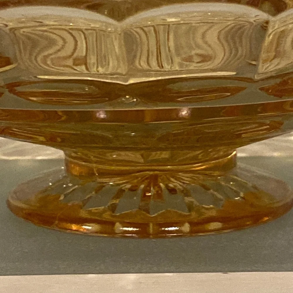 Vintage Imperial Glass of Ohio Amber Footed Pedestal Bowl